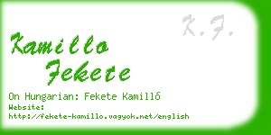 kamillo fekete business card