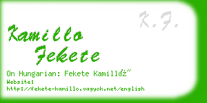 kamillo fekete business card